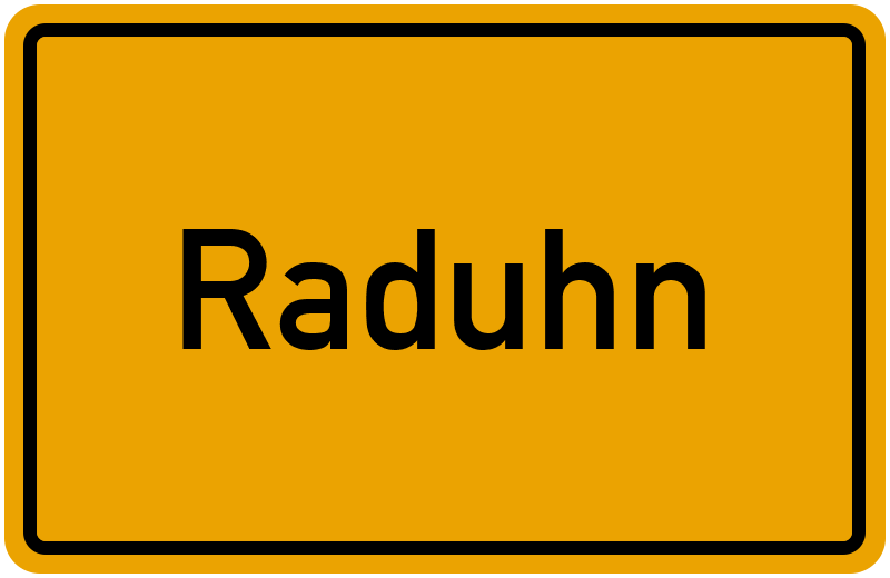 Ortsschild Raduhn