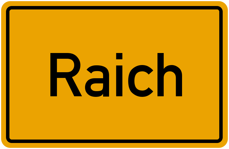 Ortsschild Raich