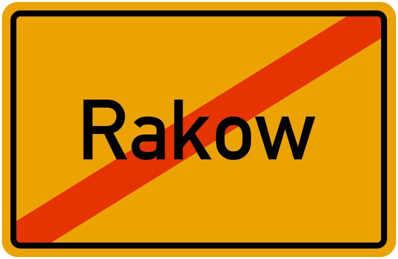 Ortsschild Rakow