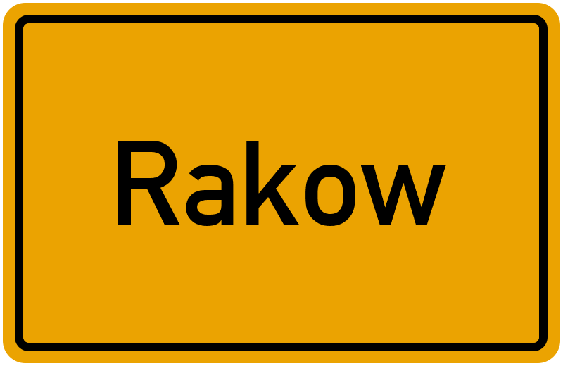 Ortsschild Rakow