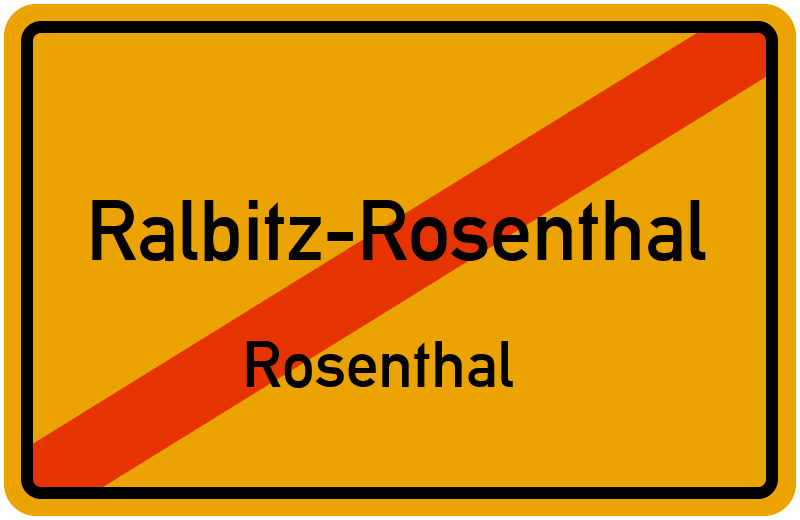 Ortsschild Ralbitz-Rosenthal