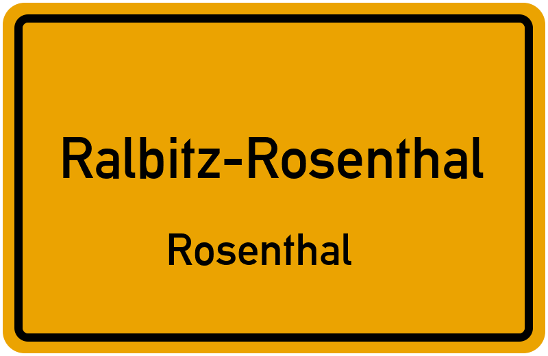 Ortsschild Ralbitz-Rosenthal