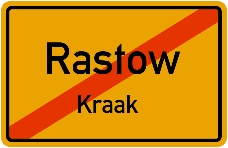 Ortsschild Rastow