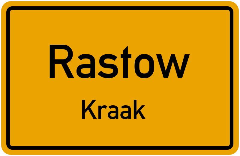 Ortsschild Rastow