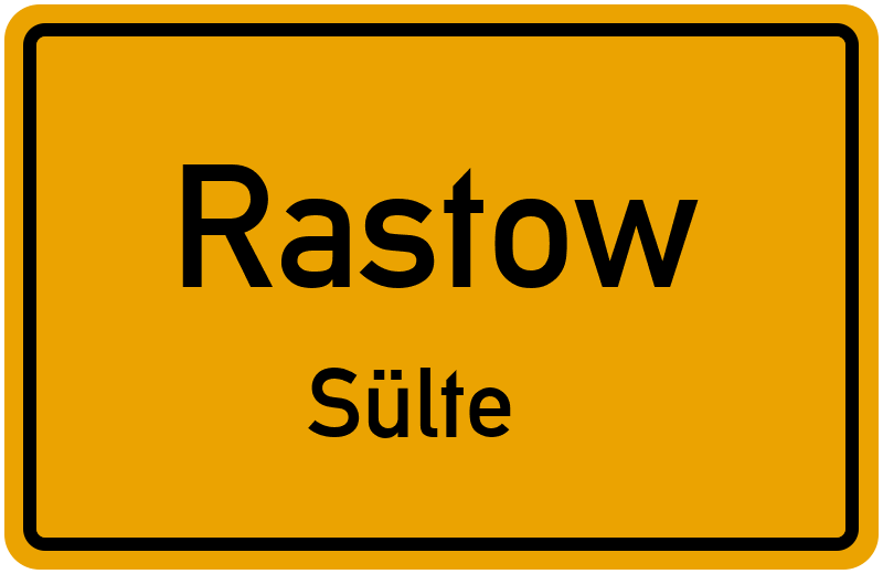 Ortsschild Rastow