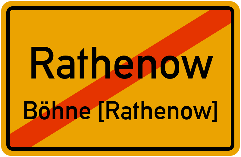 Ortsschild Rathenow