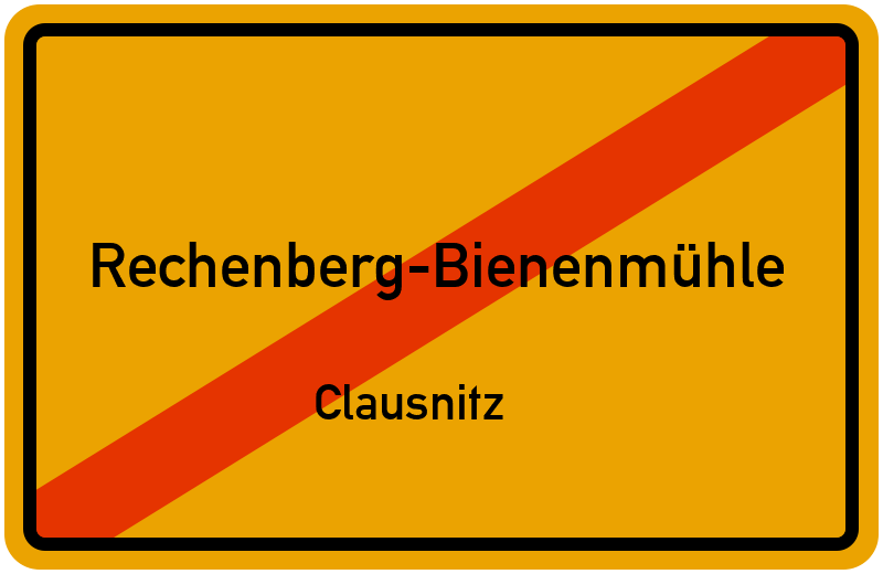 Ortsschild Rechenberg-Bienenmühle