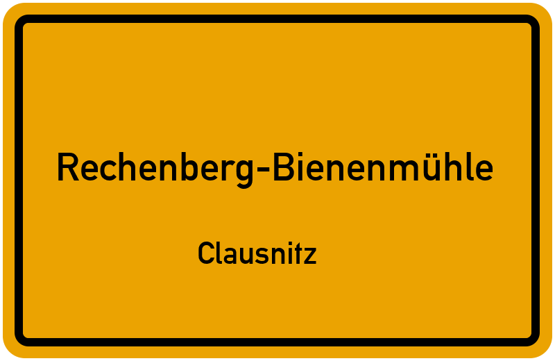 Ortsschild Rechenberg-Bienenmühle
