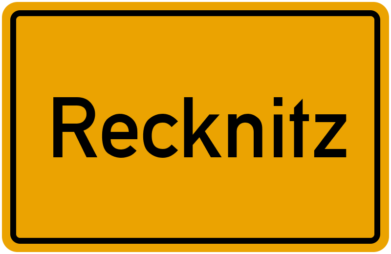 Ortsschild Recknitz
