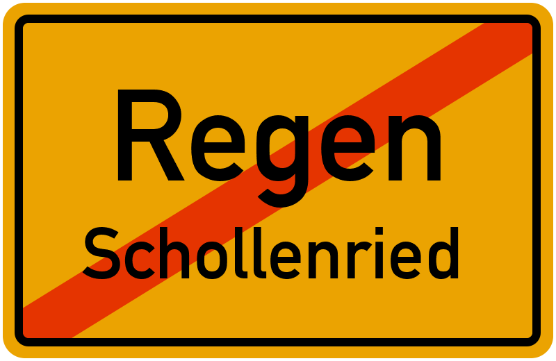 Ortsschild Regen