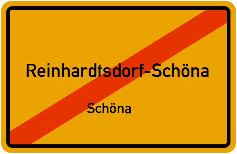 Ortsschild Reinhardtsdorf-Schöna