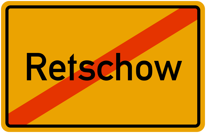 Ortsschild Retschow