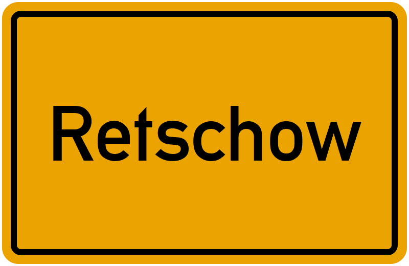 Ortsschild Retschow