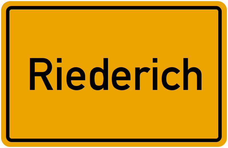 Ortsschild Riederich