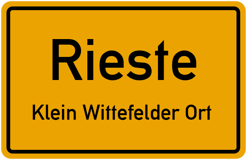 Ortsschild Rieste