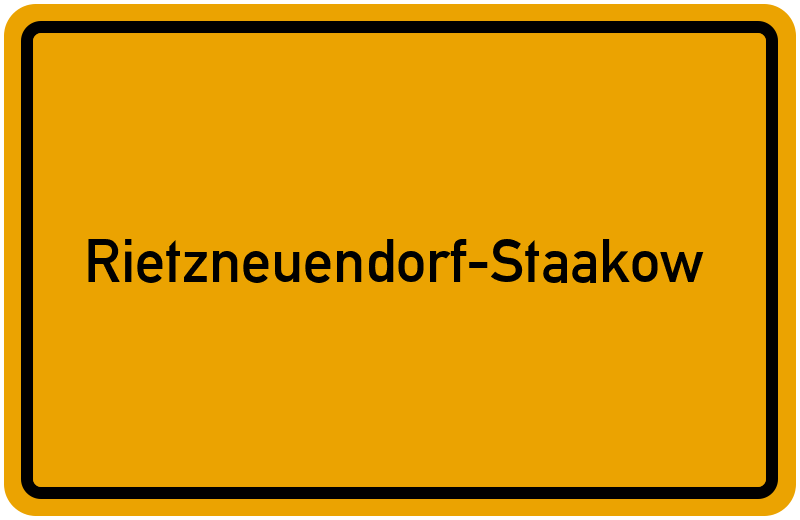 Ortsschild Rietzneuendorf-Staakow