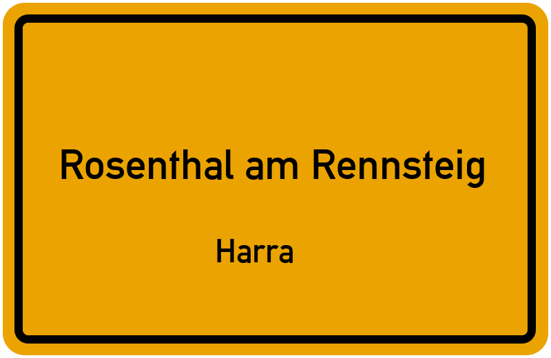 Ortsschild Rosenthal am Rennsteig