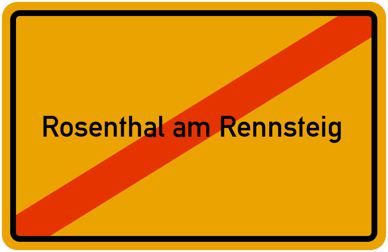 Ortsschild Rosenthal am Rennsteig