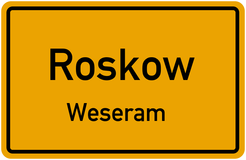 Ortsschild Roskow