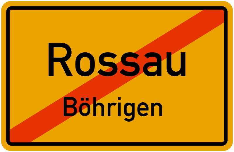 Ortsschild Rossau
