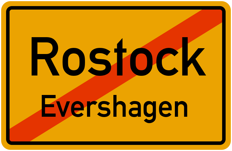 Ortsschild Rostock