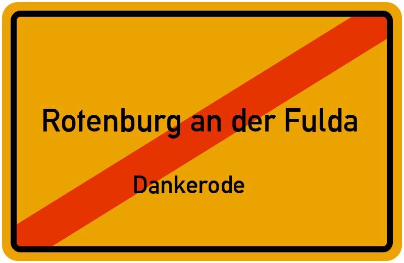Ortsschild Rotenburg an der Fulda