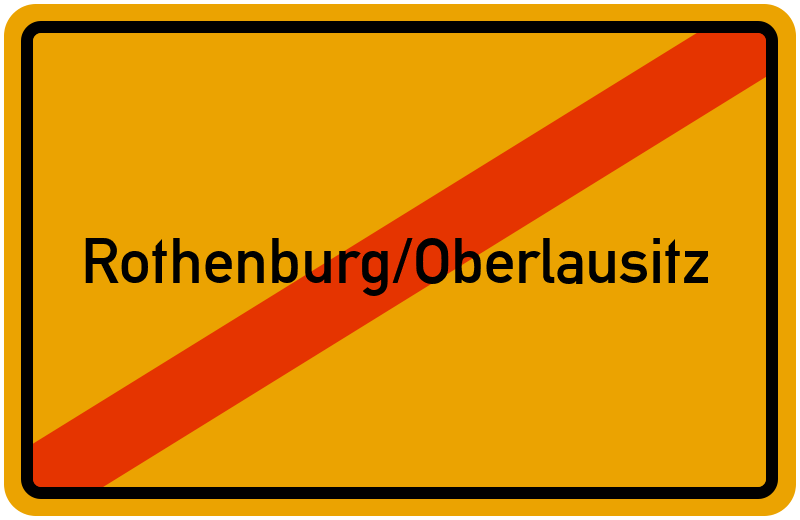 Ortsschild Rothenburg/Oberlausitz