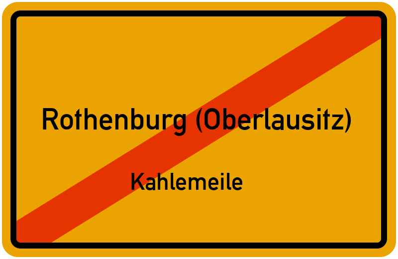 Ortsschild Rothenburg (Oberlausitz)