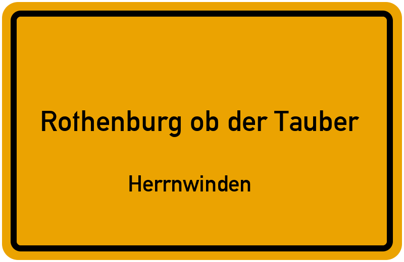 Ortsschild Rothenburg ob der Tauber