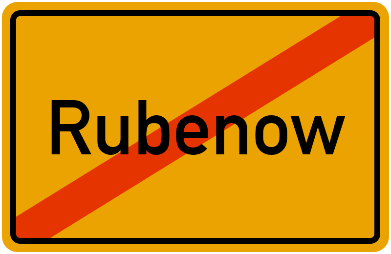 Ortsschild Rubenow