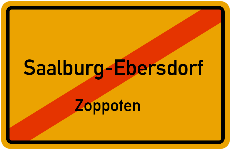 Ortsschild Saalburg-Ebersdorf