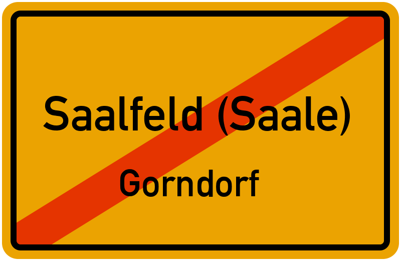 Ortsschild Saalfeld (Saale)