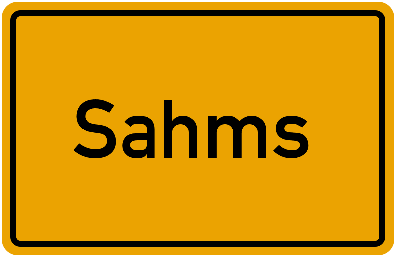 Ortsschild Sahms
