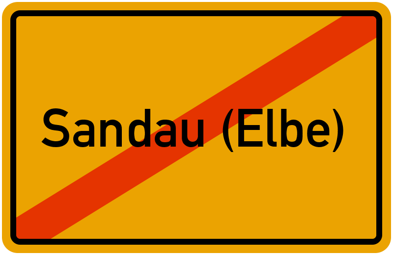 Ortsschild Sandau (Elbe)