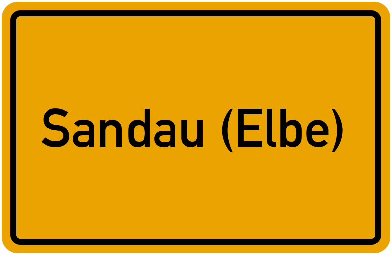Ortsschild Sandau (Elbe)