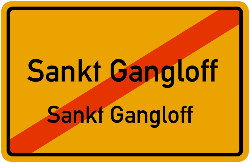 Ortsschild Sankt Gangloff