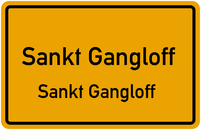 Ortsschild Sankt Gangloff