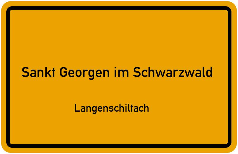 Ortsschild Sankt Georgen im Schwarzwald