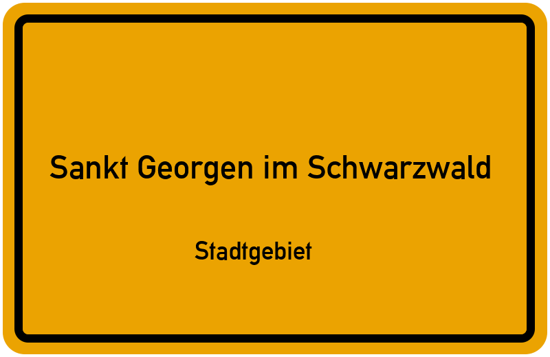 Ortsschild Sankt Georgen im Schwarzwald