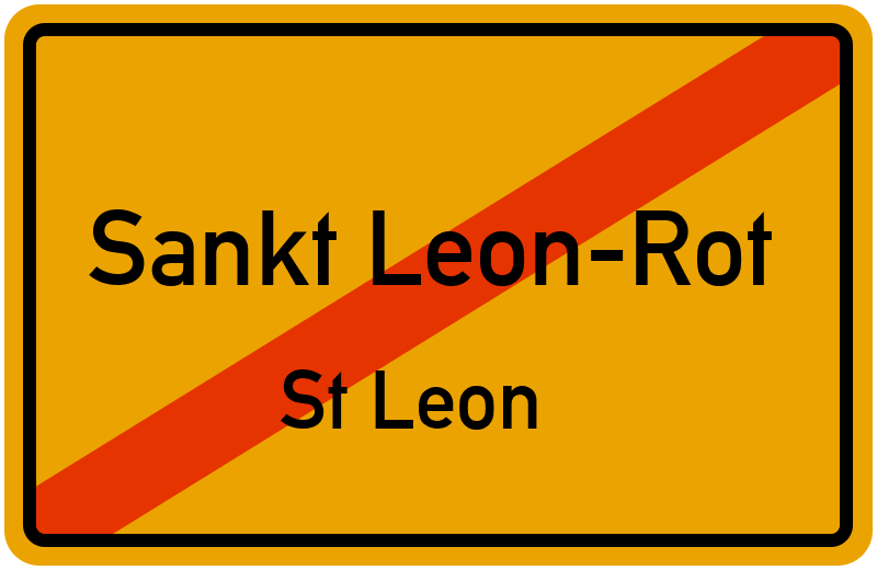 Ortsschild Sankt Leon-Rot