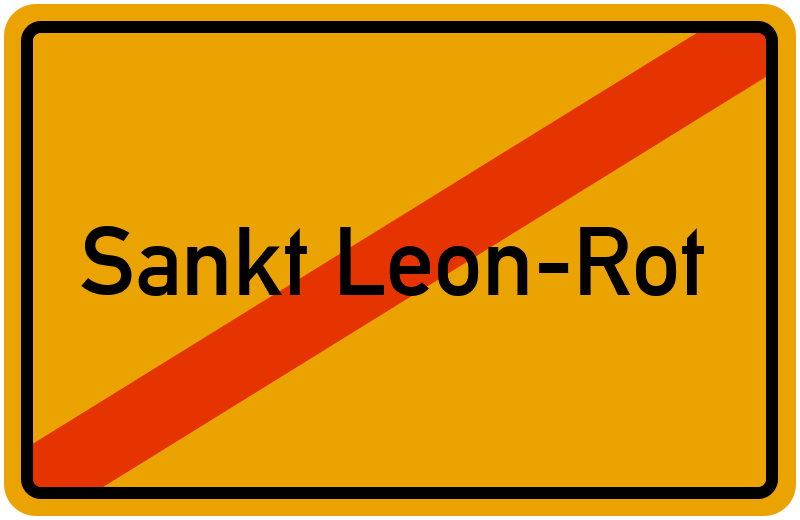 Ortsschild Sankt Leon-Rot