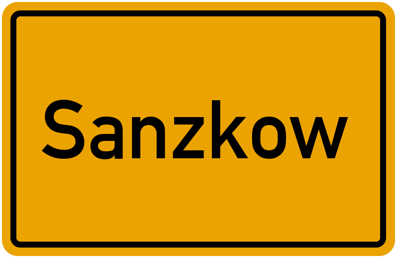 Ortsschild Sanzkow