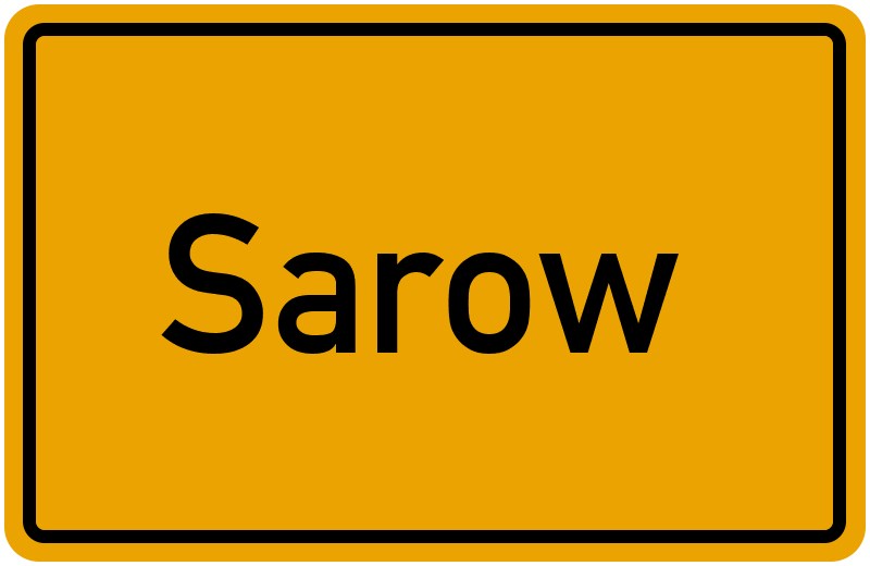 Ortsschild Sarow