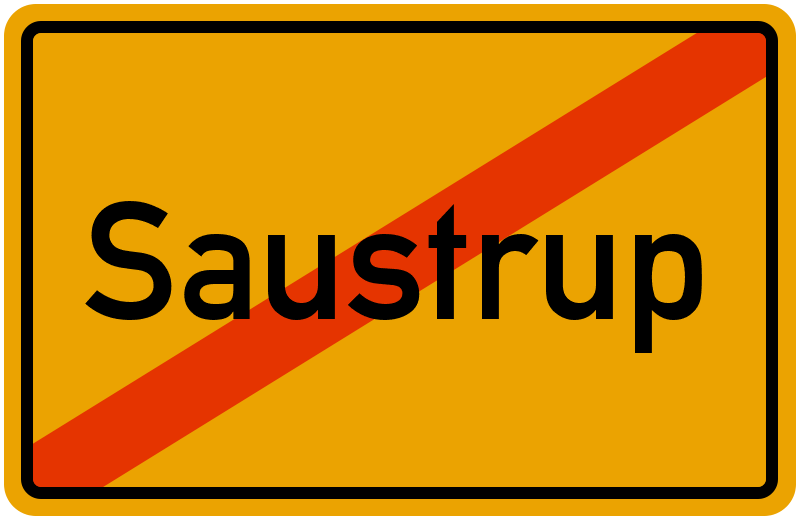 Ortsschild Saustrup