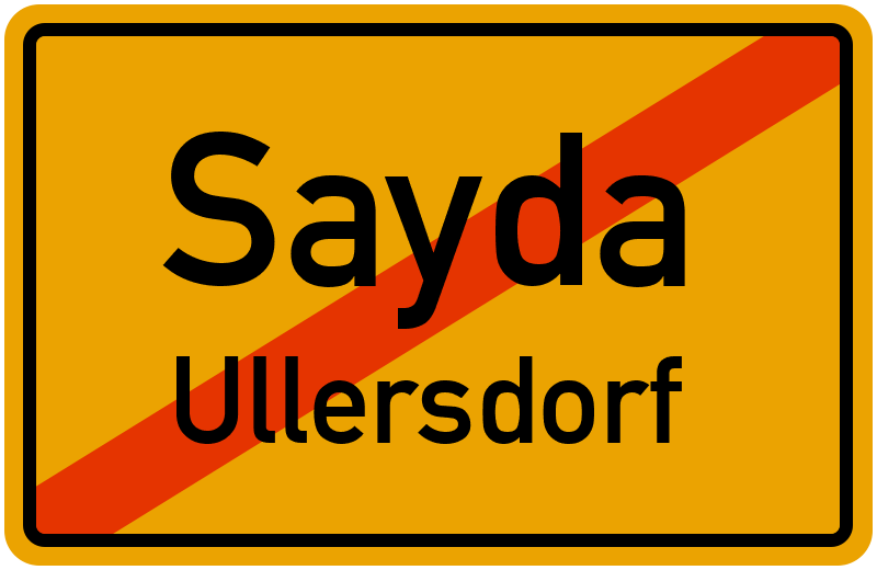 Ortsschild Sayda