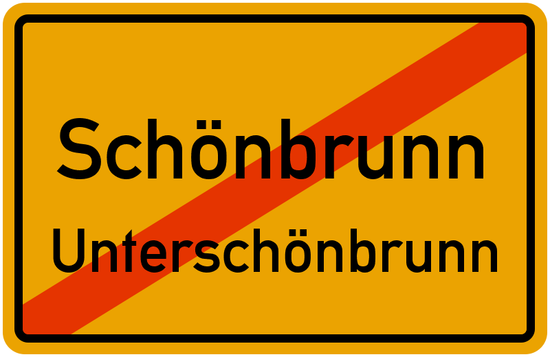 Ortsschild Schönbrunn