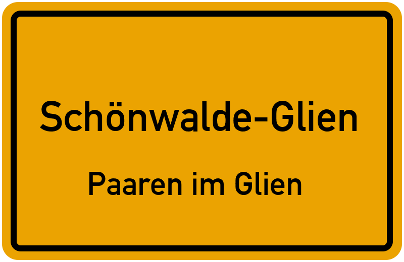 Ortsschild Schönwalde-Glien
