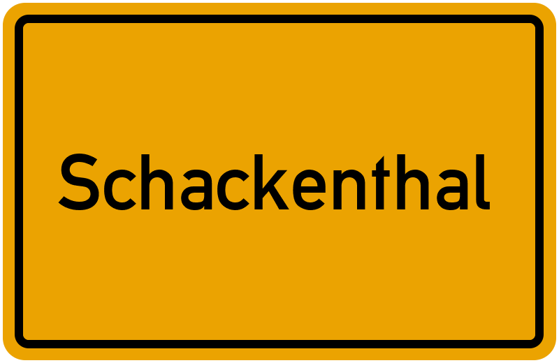 Ortsschild Schackenthal