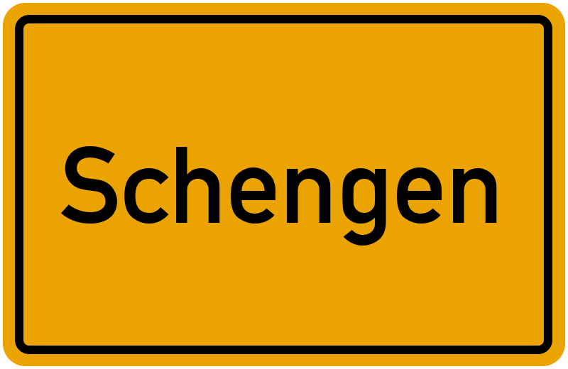 Ortsschild Schengen