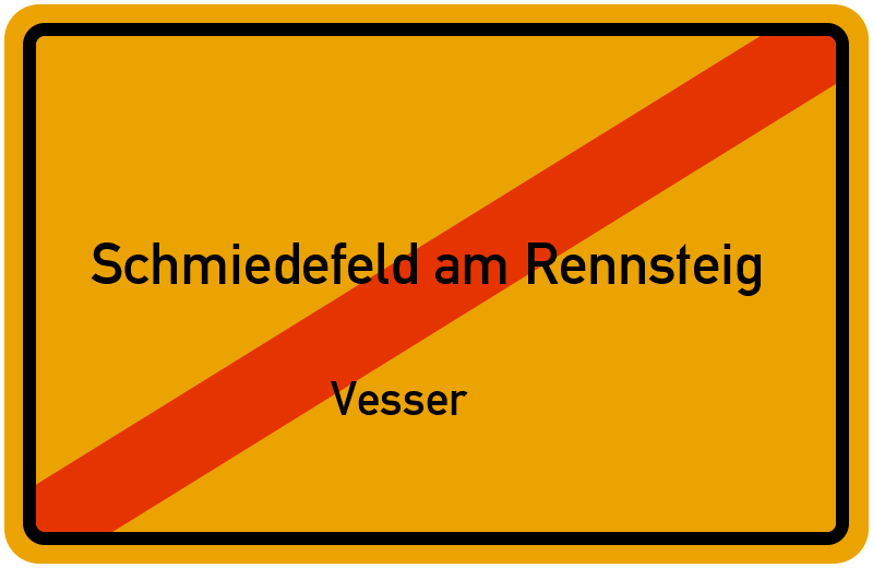 Ortsschild Schmiedefeld am Rennsteig